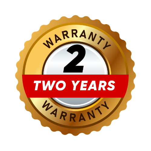 Gold 2-Year Warranty badge used to illustrate Covenant’s second-year annual home inspection and performance check.